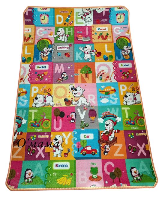 120х180см Двулицево килимче за игра / постелка /подложка за бебе термо