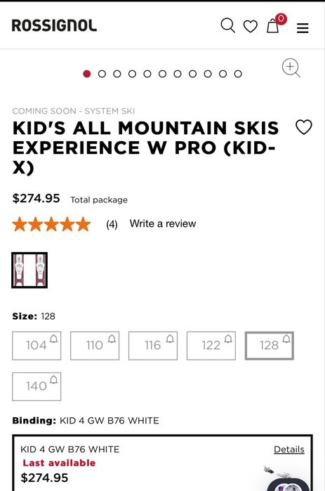 Изгодно: Rossignol pro expirience ski 128 см