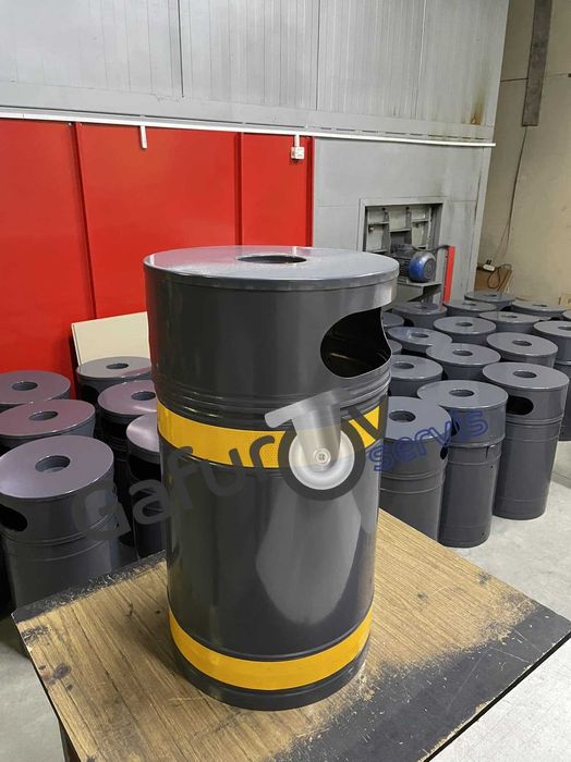 Метално парково кошче за отпадъци 50 л - с пепелник