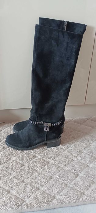 Дамски ботуши от естествен велур