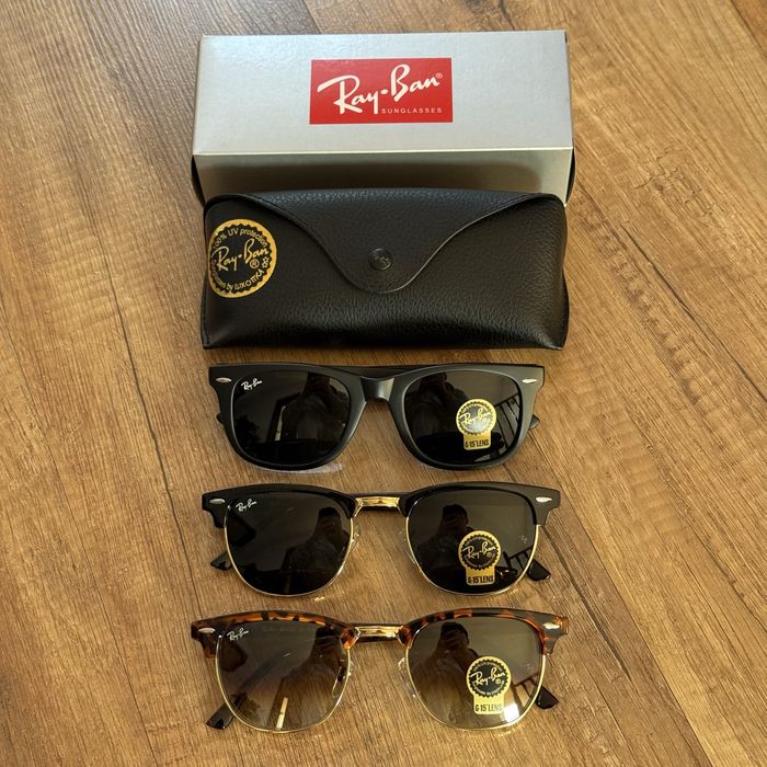 Ochelari RayBan ClubMaster Gold/Leopard/Wayfarer