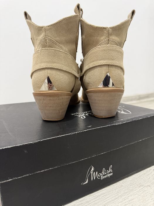 MODISH boutiue ciocate din piele intoarsa masura 40