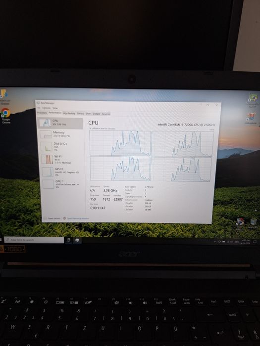 Laptop Acer Aspire 3 A315 , 8 GB , ssd 256 GB,  MX 130 2 GB GDDR5