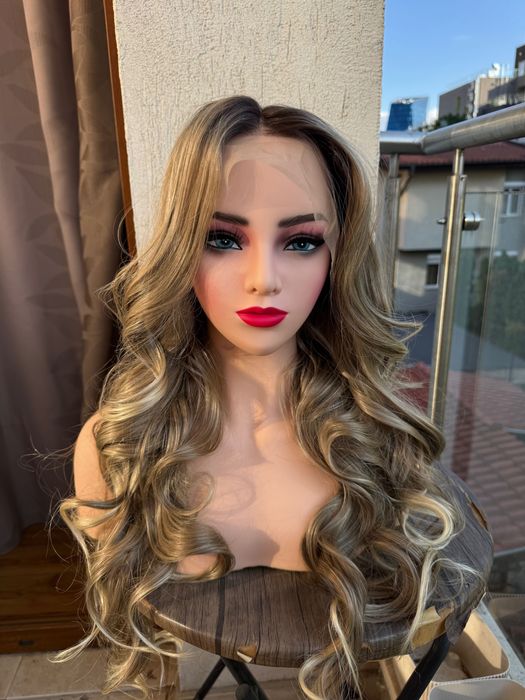 висококачествена дантелена предна перука