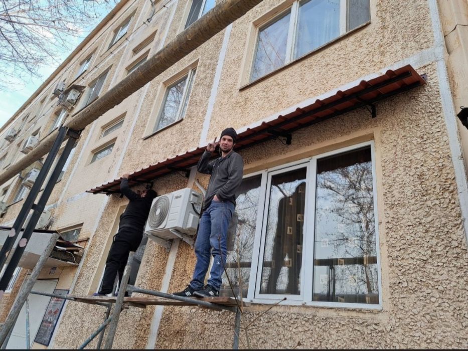 Установка козырьков над  окнами быстро и качественно.