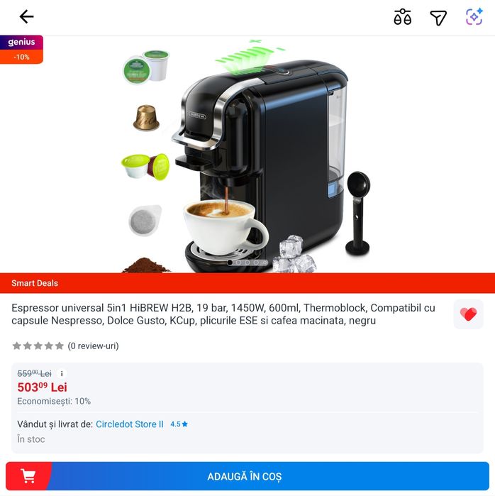 Vand expresoare de cafea cu pastile 4 in 1 CafeLefe Nou