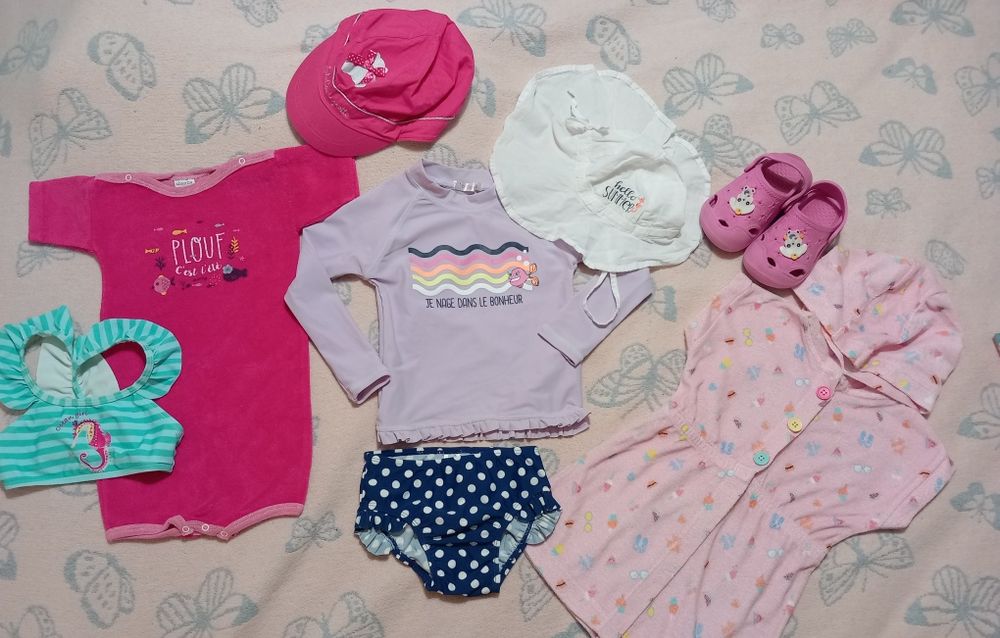 Детски бански пончо джапанки плаж момиче 2,3,4,5 г. Mayoral, OVS, др.