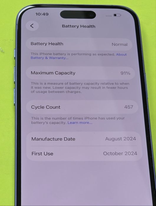 128GB iPhone 16 Гаранция Yettel 3г. 2027 Ultramarine / Син