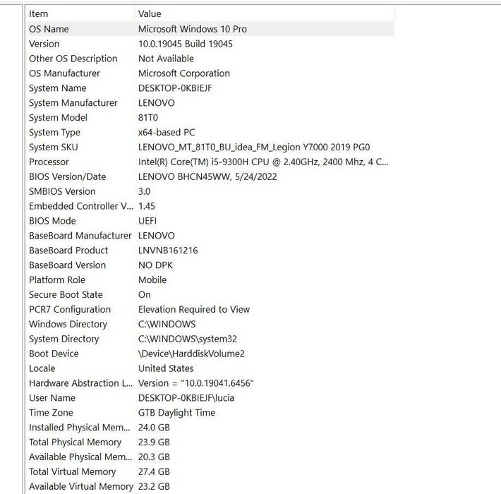 Laptop Lenovo Legion Y7000