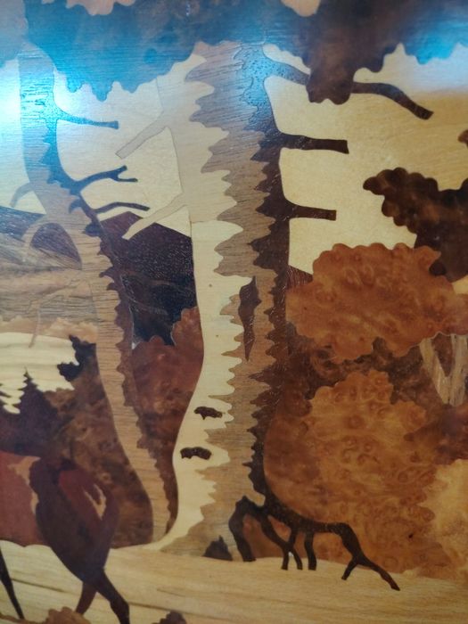 Tablou vintage intarsie in lemn