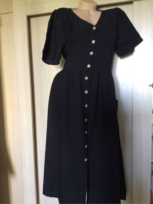 Платье чёрное. Лён.