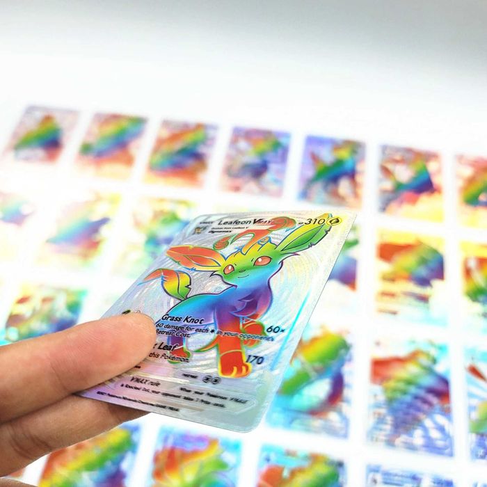 Pokemon 55 штук металлическая золотая карта покемонов Чаризард Vmax Gx