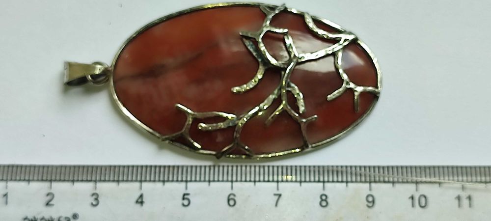 Кулон серебряный с камнем СЕРДОЛИК