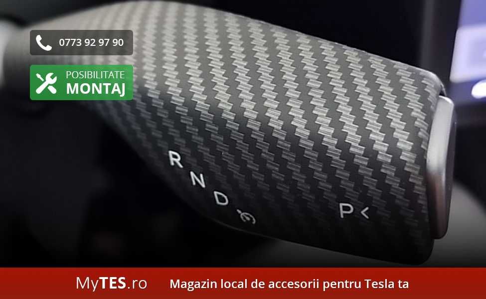 Ornamente manete volan textura fibra carbon - Tesla Model 3 / Y