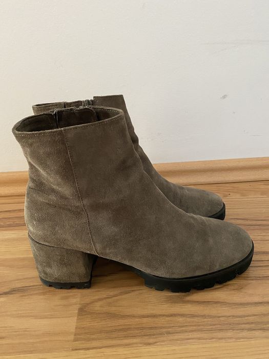 Ghete gri piele naturala, 38, Extralight