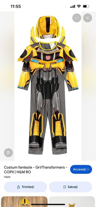 Costum carnaval copii  Bumblebee H&M
