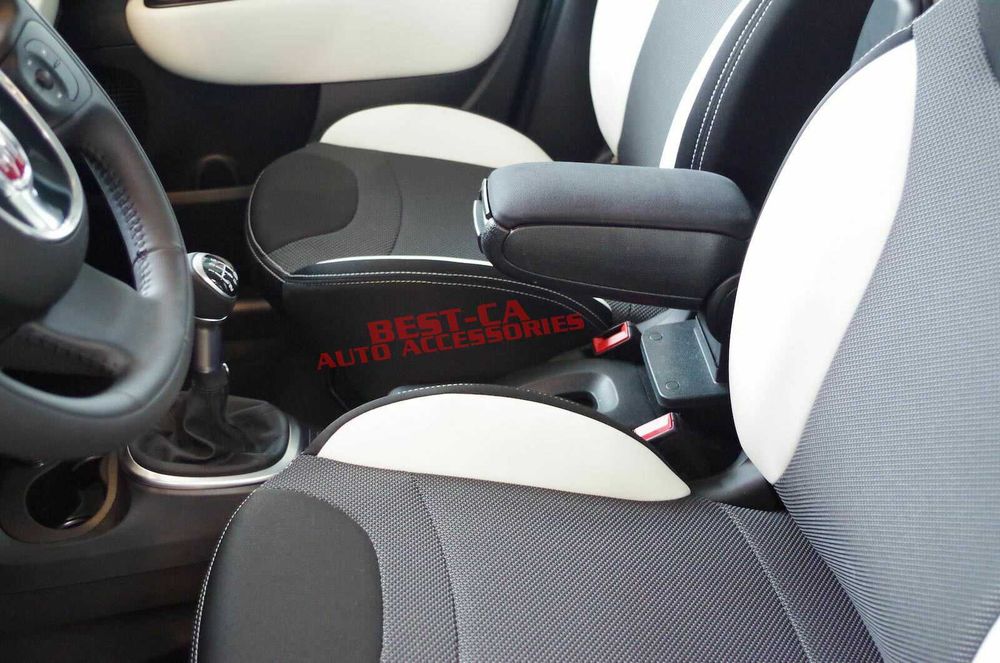 Текстилен черен подлакътник за Фиат 500Л / Fiat 500L 2012-2018