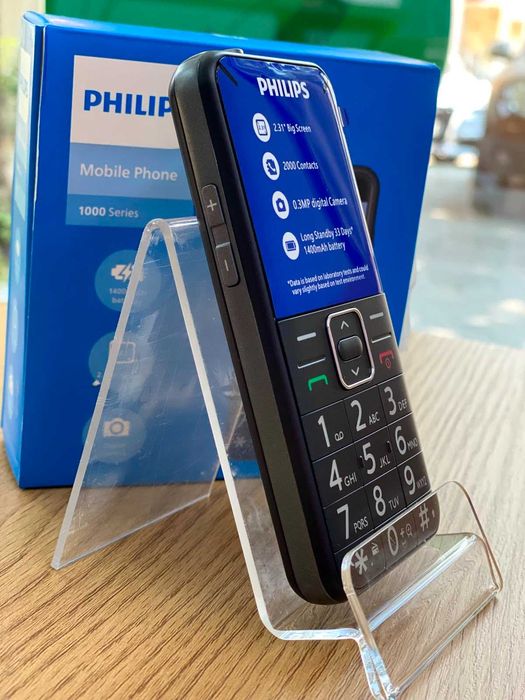 Telefon cu butoane Philips E171L, Dual SIM - Negru - Nou