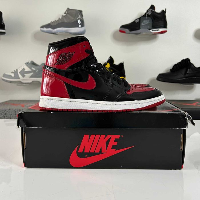 #SUMMER SALE# Nike Air Jordan 1 High Patent Bred - Livrare Verificare - Predare Personala