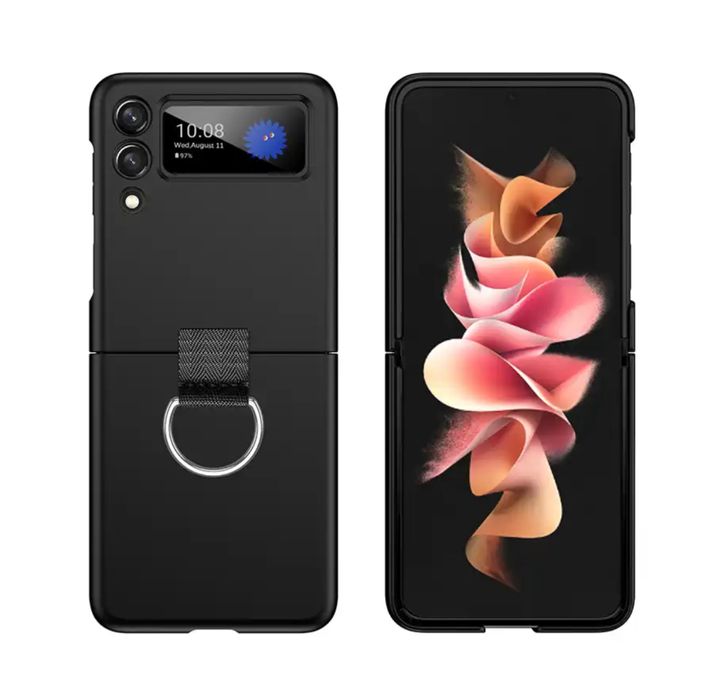 Samsung Z FLIP 3 4 5 6 7 7FE - Husa 360 Ultra Slim Din Plastic cu Inel