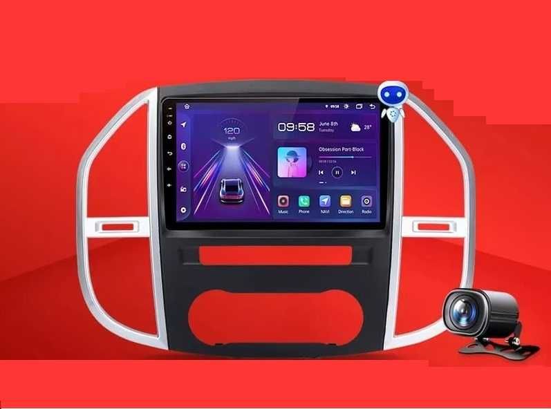 Navigatie Android Mercedes Vito 2014-2021 Waze YouTube GPS BT USB