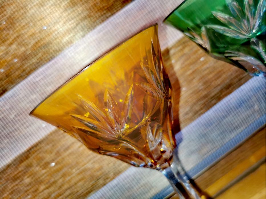 Кристални чаши VAL SAINT-LAMBERT 3 ЧАШИ ЗА ВИНО ROEMER Saarlouis 1930г