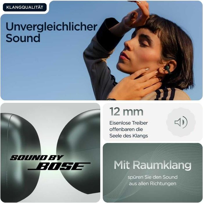 Motorola Moto Buds Loop Безжичен Слушалки, Sound by Bose, Зелен