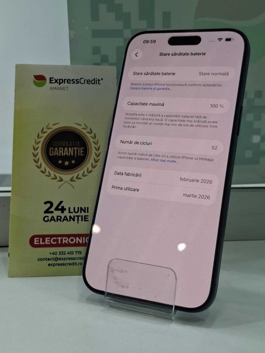 Iphone 17 Pro Max 256Gb 100% bateria (AG44 B:7442)-garanie 2 ani!