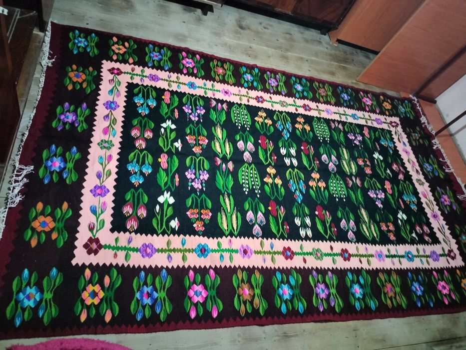Exclusiv in CRAIOVA! Covor oltenesc, 180x300 cm,  țesut manual (Kelim)