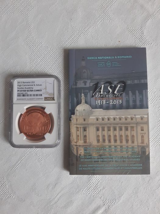 Moneda BNR, 1 leu, ASE, tombac, PF 69 Ultra Cameo