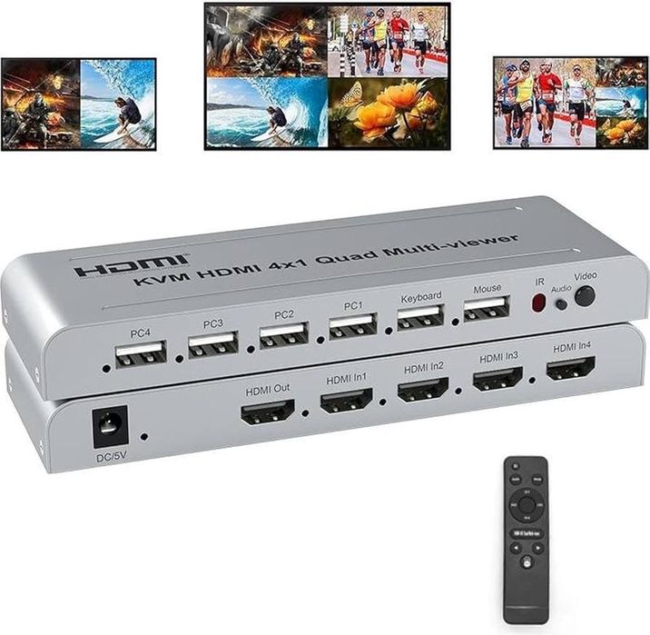 HDMI Свитчер переключатель 4x1 Quad Multi-viewer 1080p 60Mhz