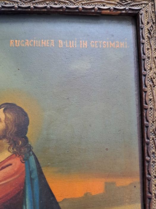 tablou icoana veche pictura pe lemn I Dogarescu 33/25 cm