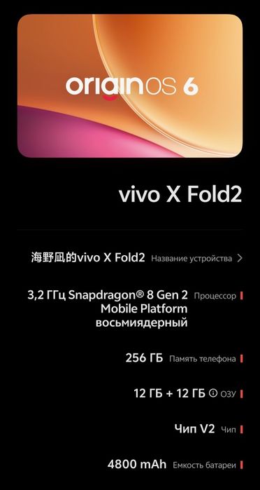 Vivo x fold 2 12+12/256