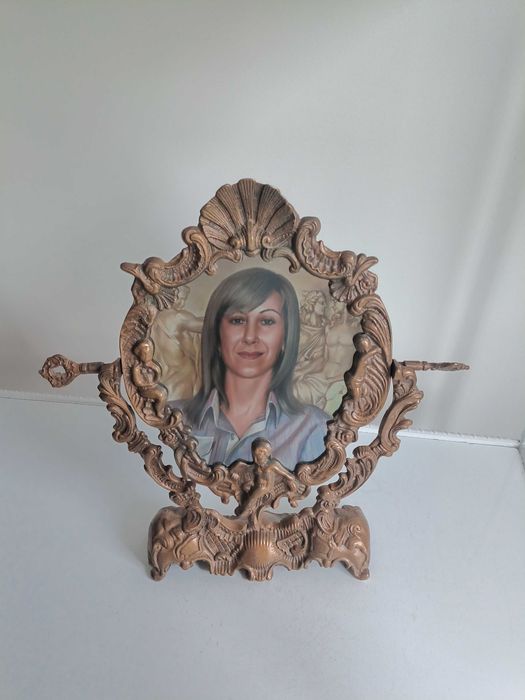 Бронзово , настолно огледало в стил Art Nouveau