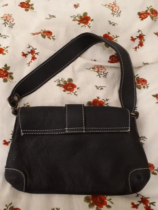 Poseta dama din piele naturala, bleumarin