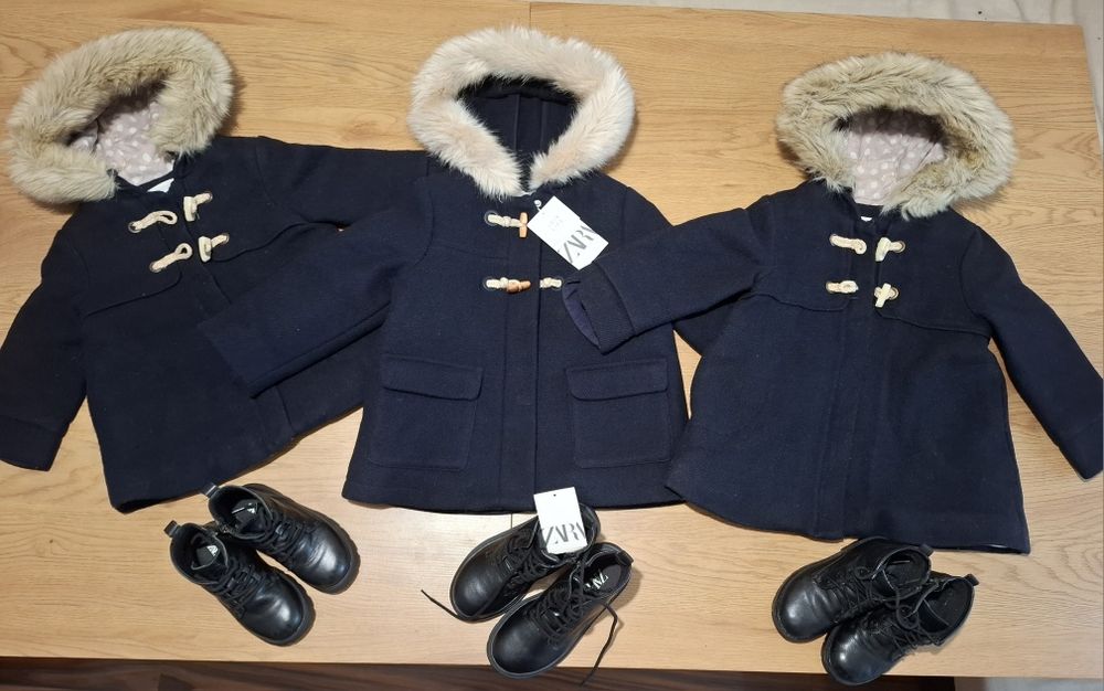 Дрешки zara и обувки zara и puma носени в 98см