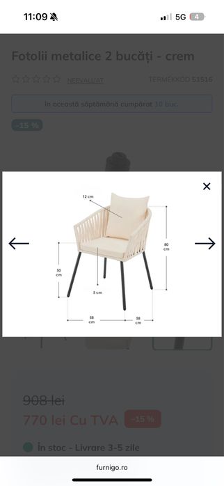 Scaune terasa produse noi sigilate