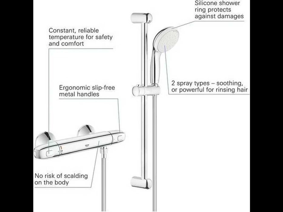 Grohe Термостатен смесител за душ с душ слушалка гарнитура