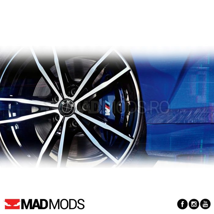 Set 4 capacele negre jante BMW 68mm, 60mm, 56mm Seria 1 2 3 4 5 6 7 8 i X M