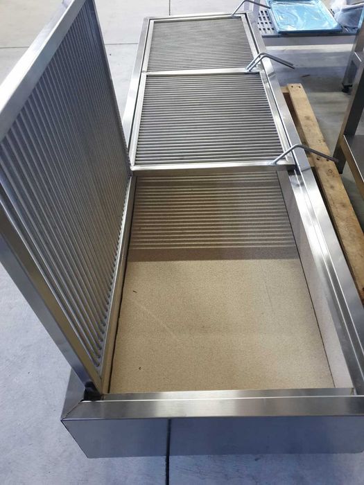 Скара на дървени въглища с огнеопорна тухла 180см НЕРЪЖДАЕМА СТОМ.