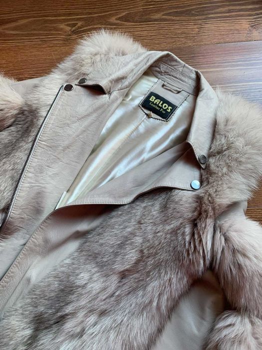Палто от лисица и естествена кожа