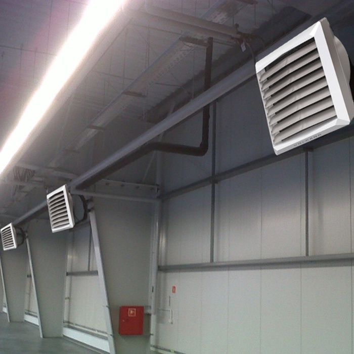 Тепловентилятор водяной. Воздушно-отопительный агрегат New Volcano VR