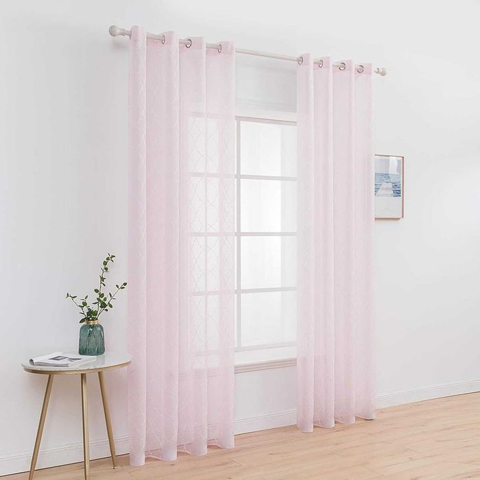 Комплект 2бр. Тюлени Пердета с Халки MIULEE, 140х260см, Розови