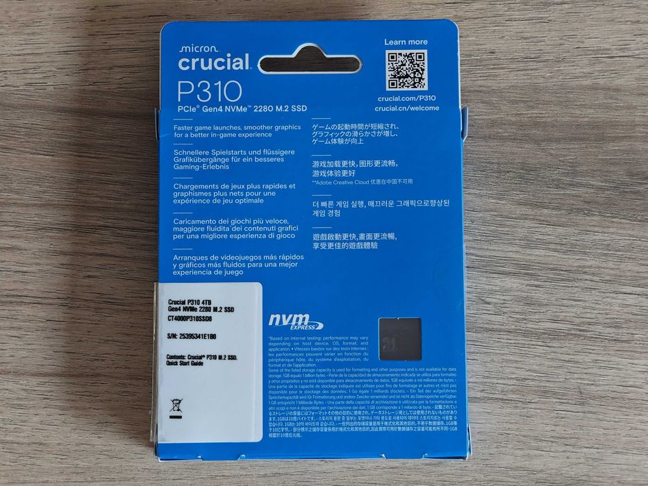 SSD 4TB Crucial Micron P310, NVMe M.2 - твърд диск, ГАРАНЦИЯ, 100% състоянието, Solid State Drive 2280