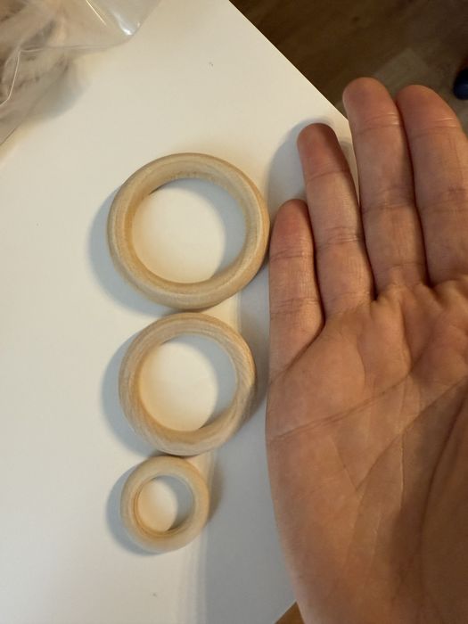 2 seturi de Inele de lemn pt macrame, lucru manual, crosetat 3marimi