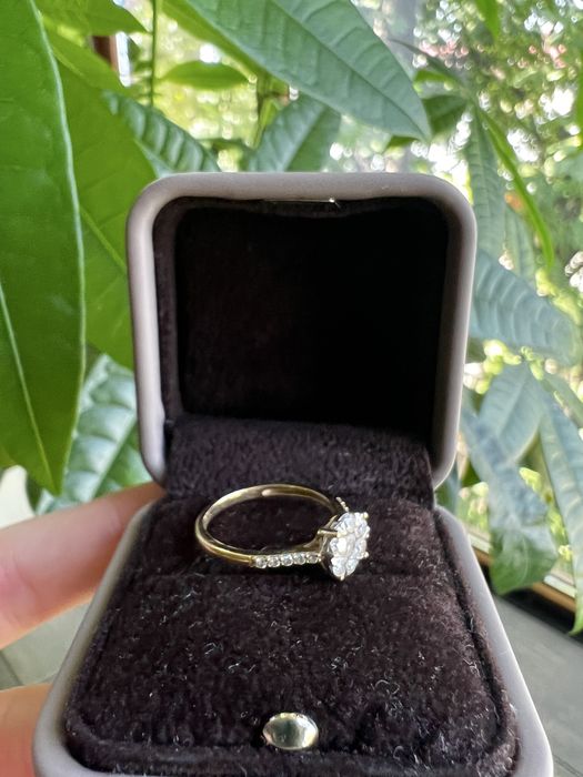 Inel logodna TEILOR aur galben 18K, 17 diamante 0,5, marime 51