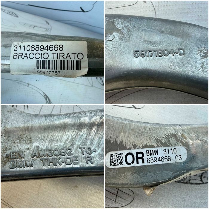 Brat Suspensie Dreapta Fata Bmw 3 G20 G21 2019 / 2018-2025 Cod OEM 31106894668 (4C1)
