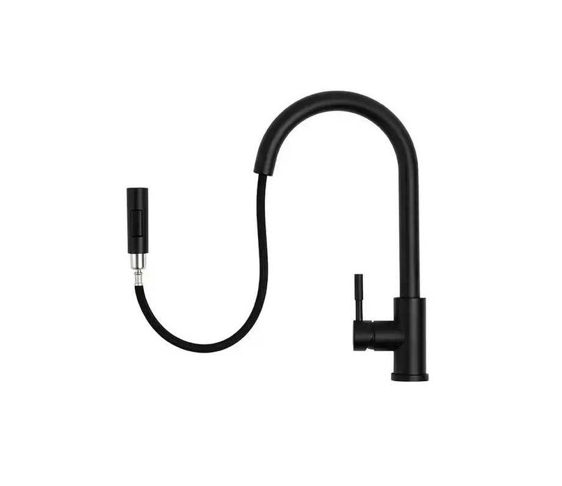 Черен Смесител за кухненска мивка с изтеглящ 2 режи 9700 Pro BBM_N72M