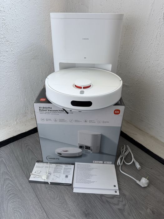 Прахосмукачка Робот + Станция Xiaomi Robot Vacuum H40 10000Pa за Сухо и Мокро Почистване, App, WiFi!