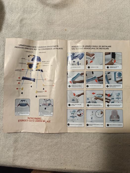 Scaun de masa bebe , LITTLE BIRD , albastru /roz